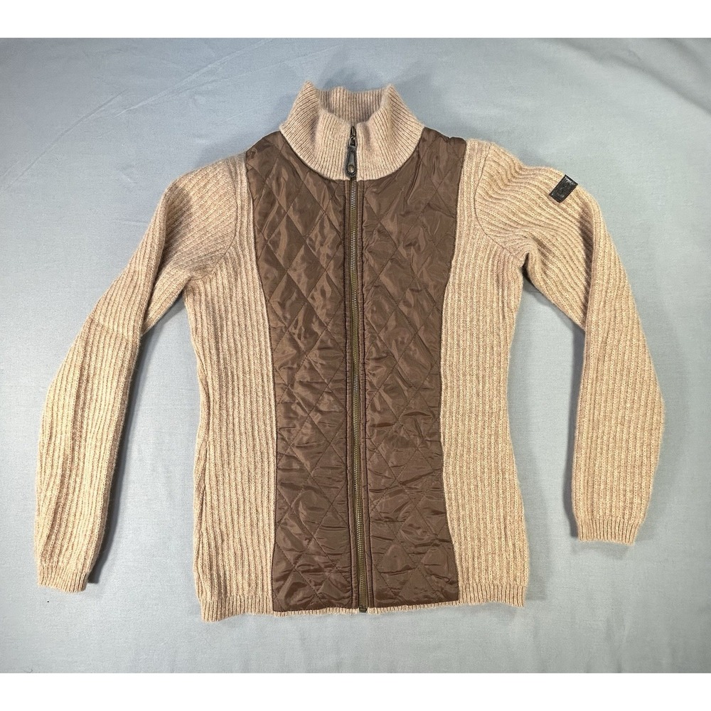 Dover Saddlery Lambswool camel color zip up sweater women's XS‎ equestrian